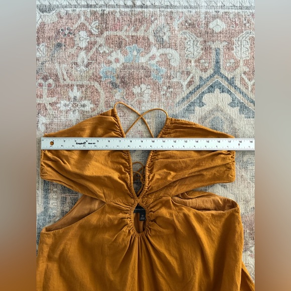 Banana Republic Manon Linen Blend Maxi Cutout Dress Sz 10 - Picture 14 of 15